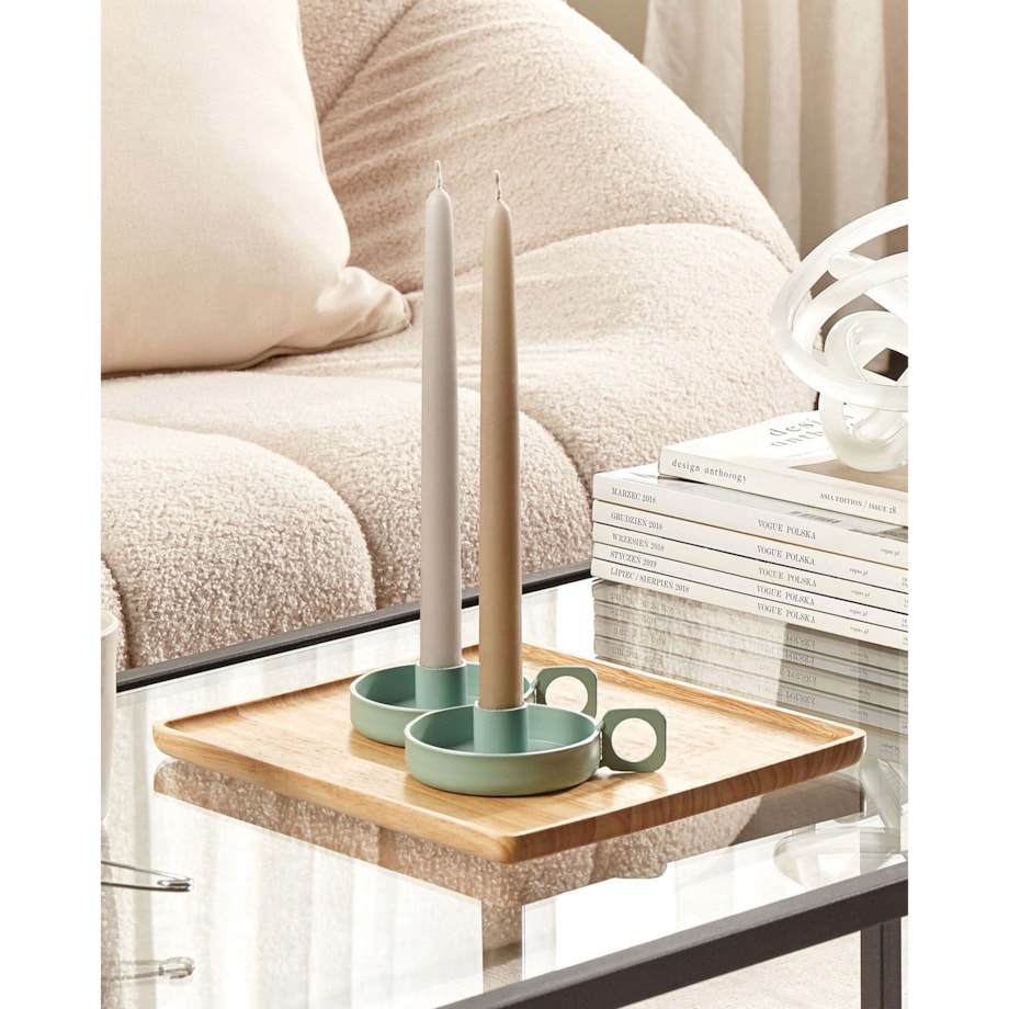 Zestaw 2 świeczników żelazny zielony CHORIO