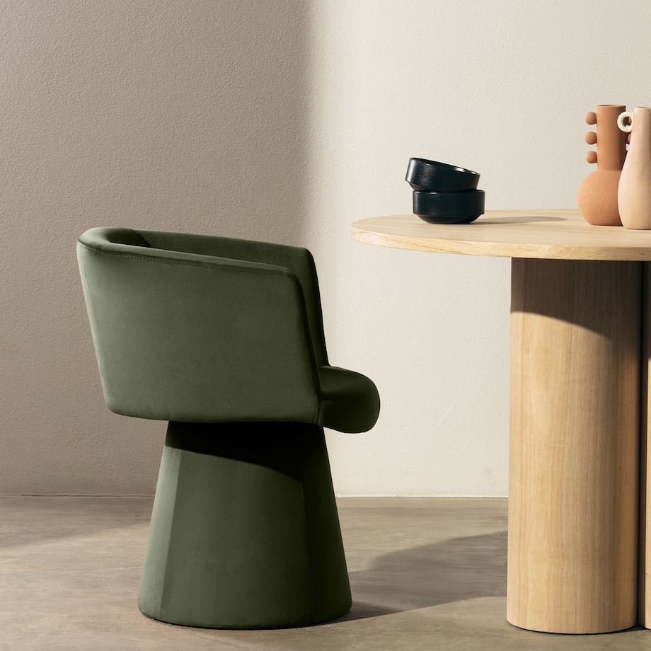 Krzesło obrotowe aksamitne oliwkowo-zielone Nalf