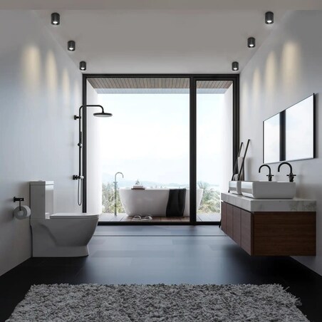 Tubka lampa przysufitowa Luna CL0103-BK Yaskr do przedpokoju IP65 czarna