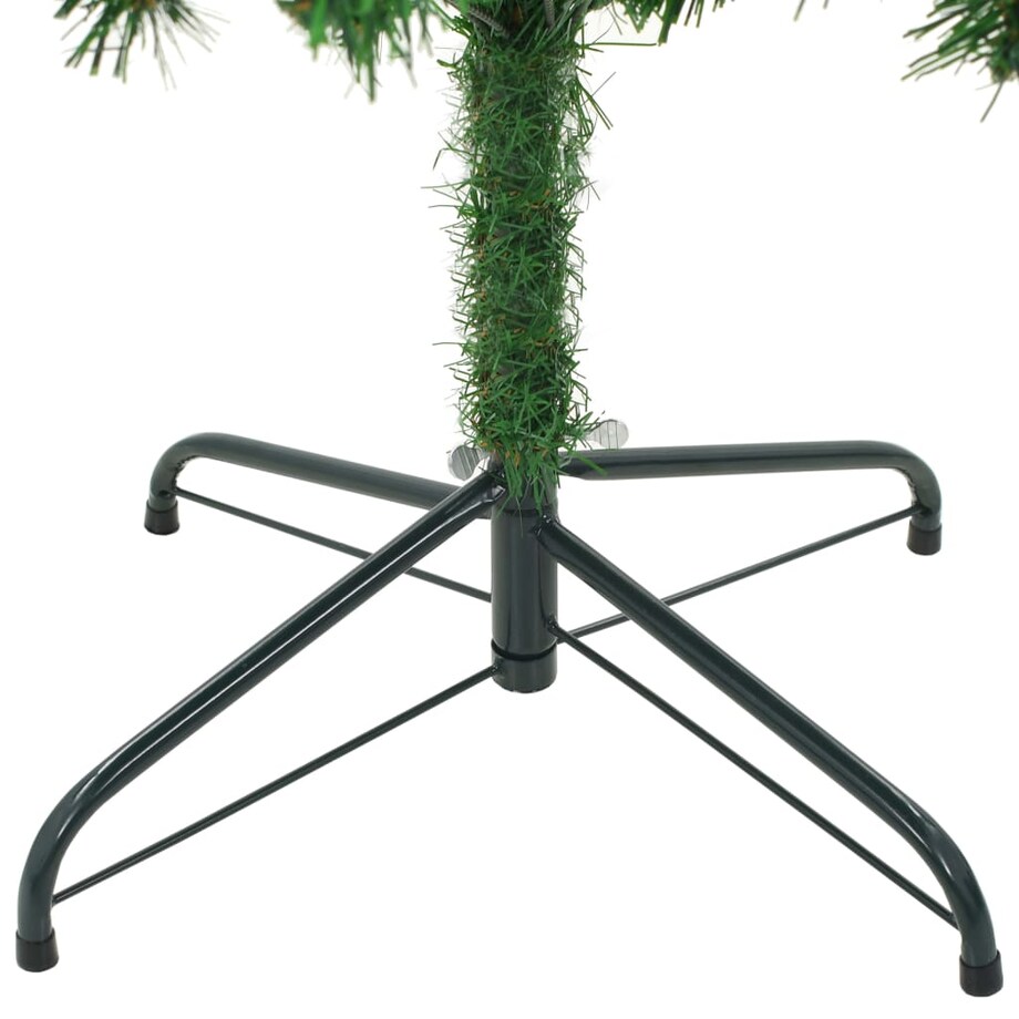 vidaXL Sztuczna choinka z lampkami, bombkami i szyszkami, 210 cm