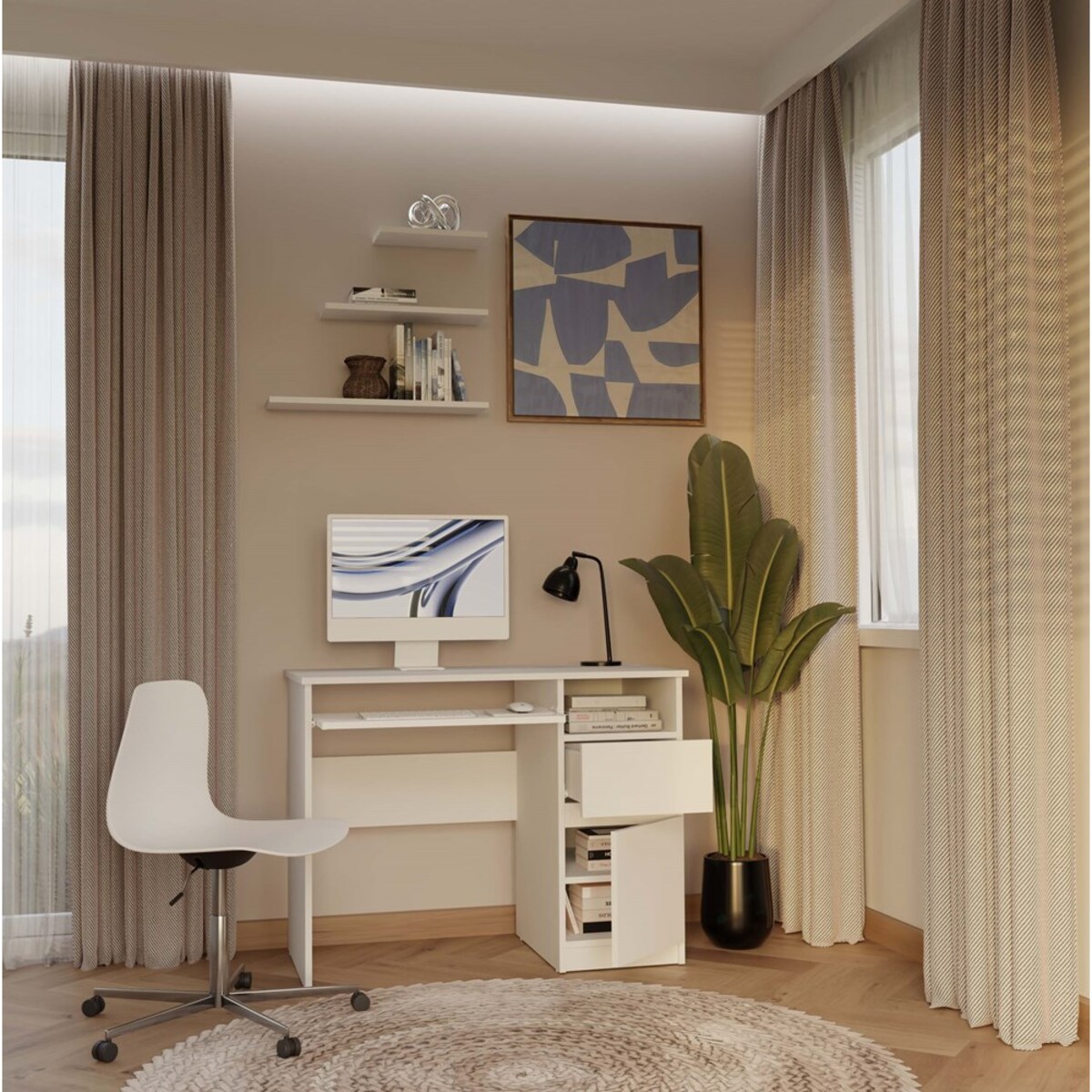 Biurko PORTO PRAWE BIAŁY