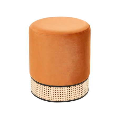 Puf welurowy ⌀ 35 cm pomarańczowy YANKTON