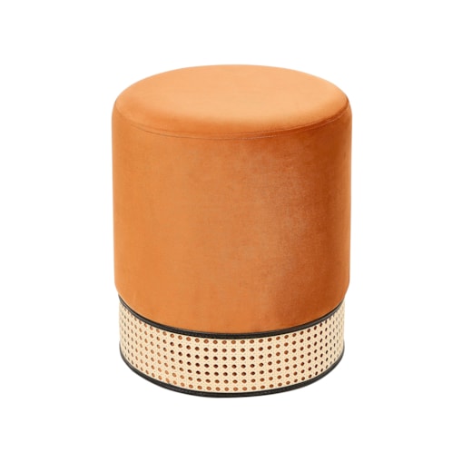 Puf welurowy ⌀ 35 cm pomarańczowy YANKTON