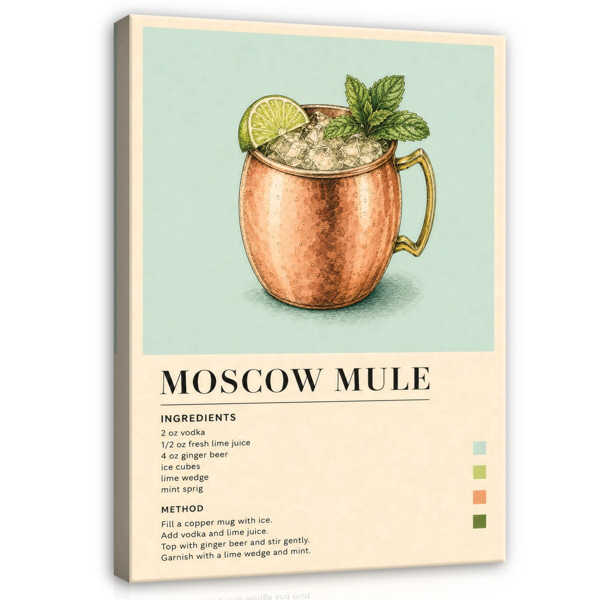 Obraz Do Kuchni Kuchenny Na Płótnie Drink Vintage Beżowy 40x60
