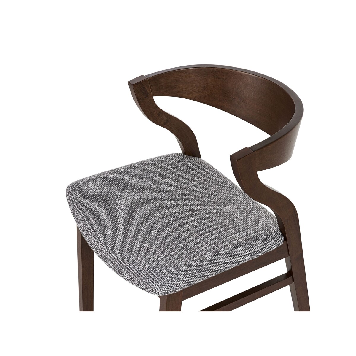 Zestaw 2 krzeseł do jadalni ciemne drewno z szarym MAROA