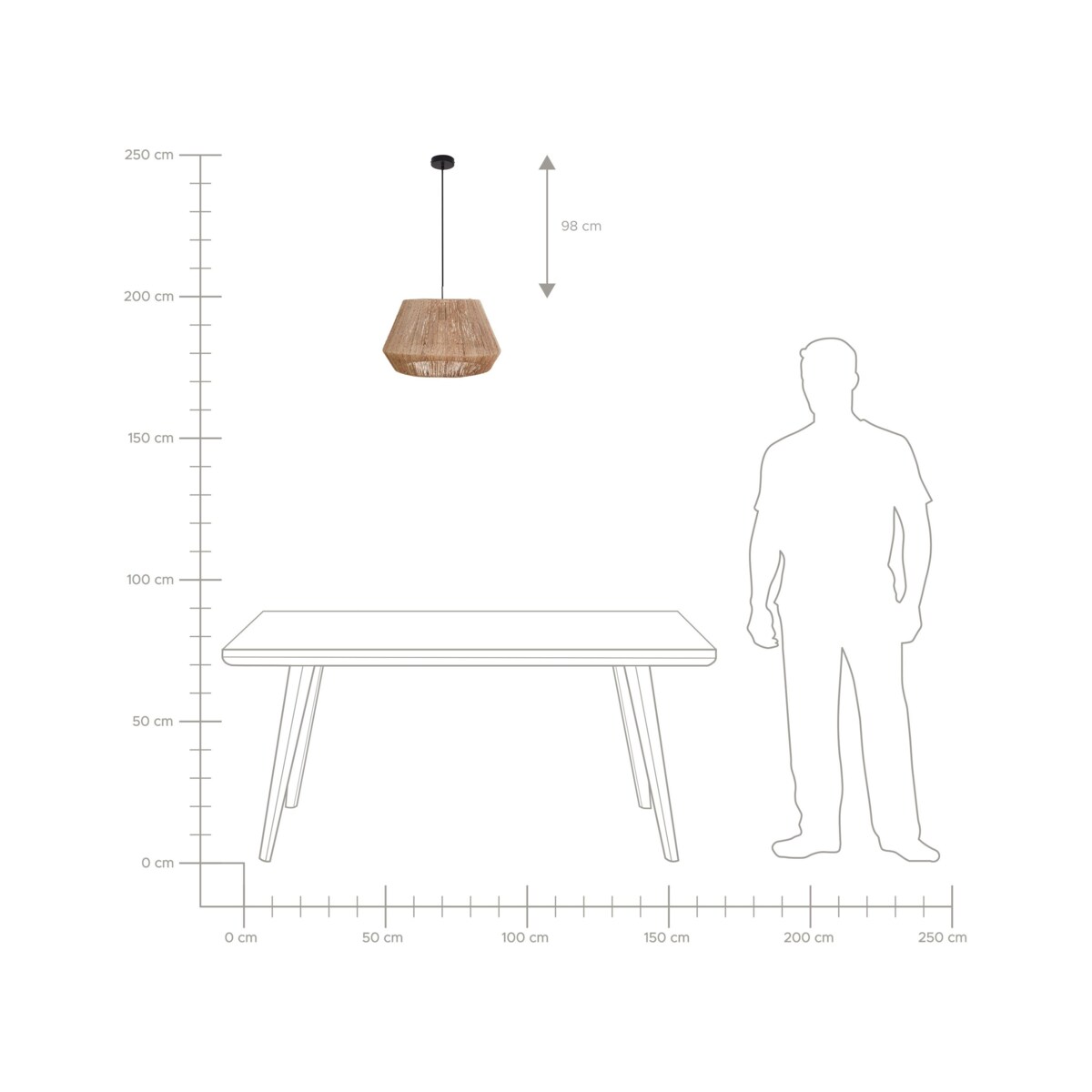 Lampa wisząca z juty naturalna BIRAU