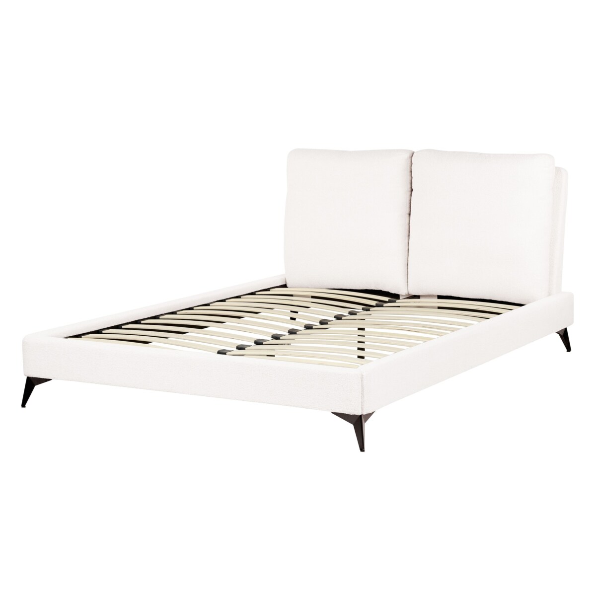 Łóżko Boucle MELLE 140 x 200 cm Złamana biel