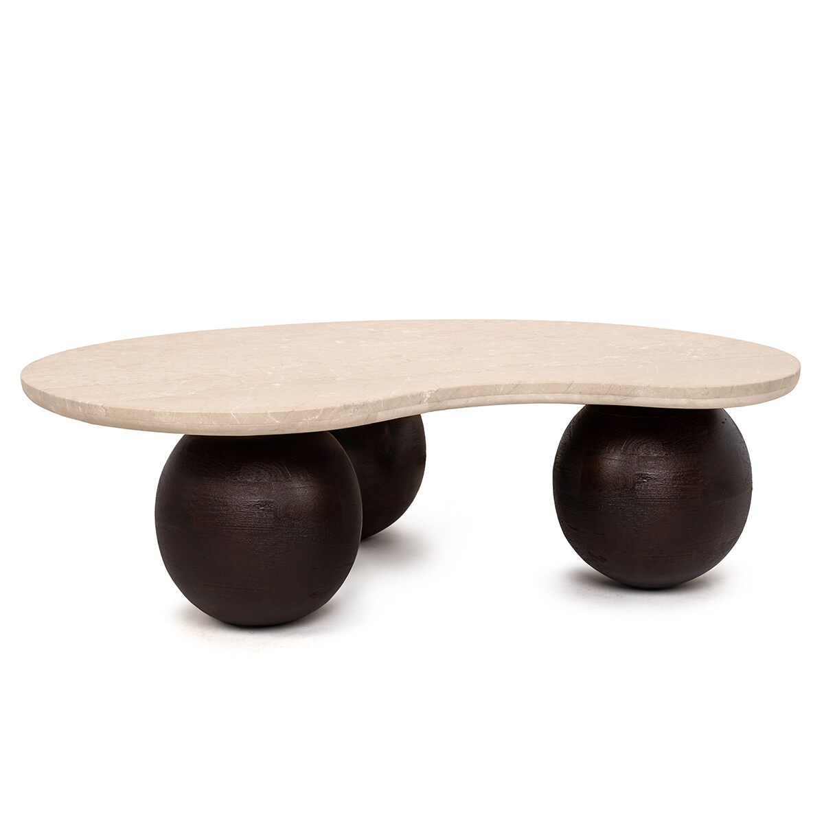 MaMaison stolik kawowy ORGANIC trawertyn / drewno