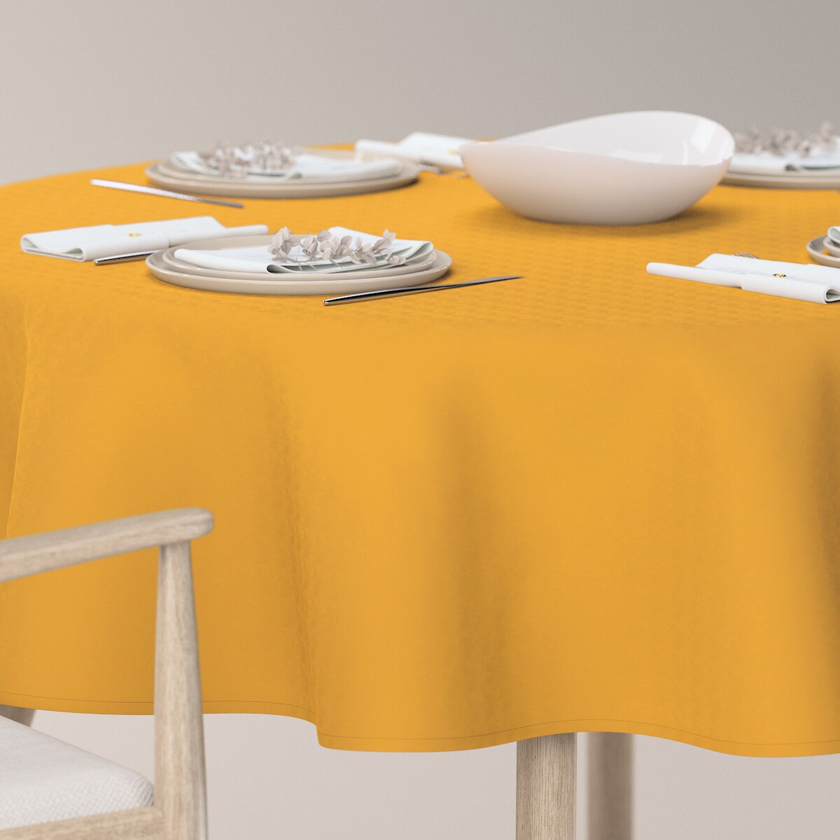 Obrus okrągły 130 x 130 cm miodowy