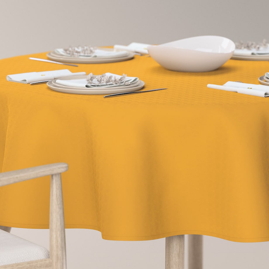 Obrus okrągły 130 x 130 cm miodowy