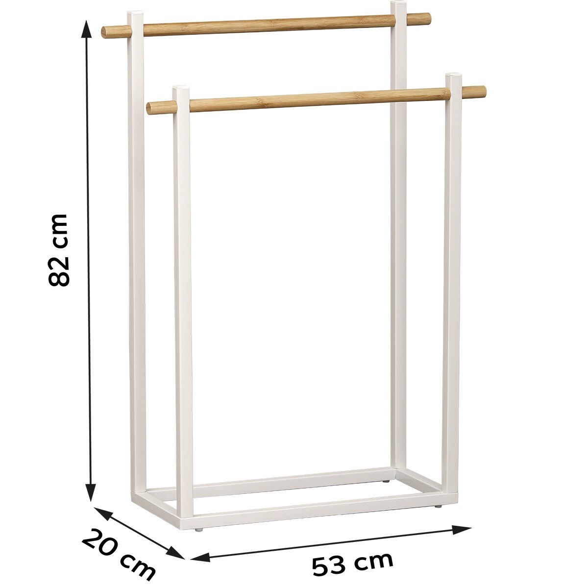 Stojak łazienkowy na ręczniki 82x53x20 cm ABOR biały