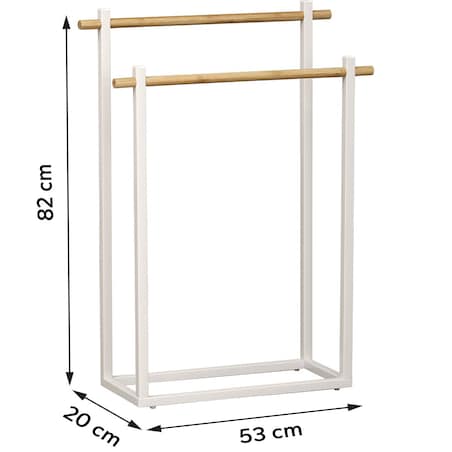 Stojak łazienkowy na ręczniki 82x53x20 cm ABOR biały