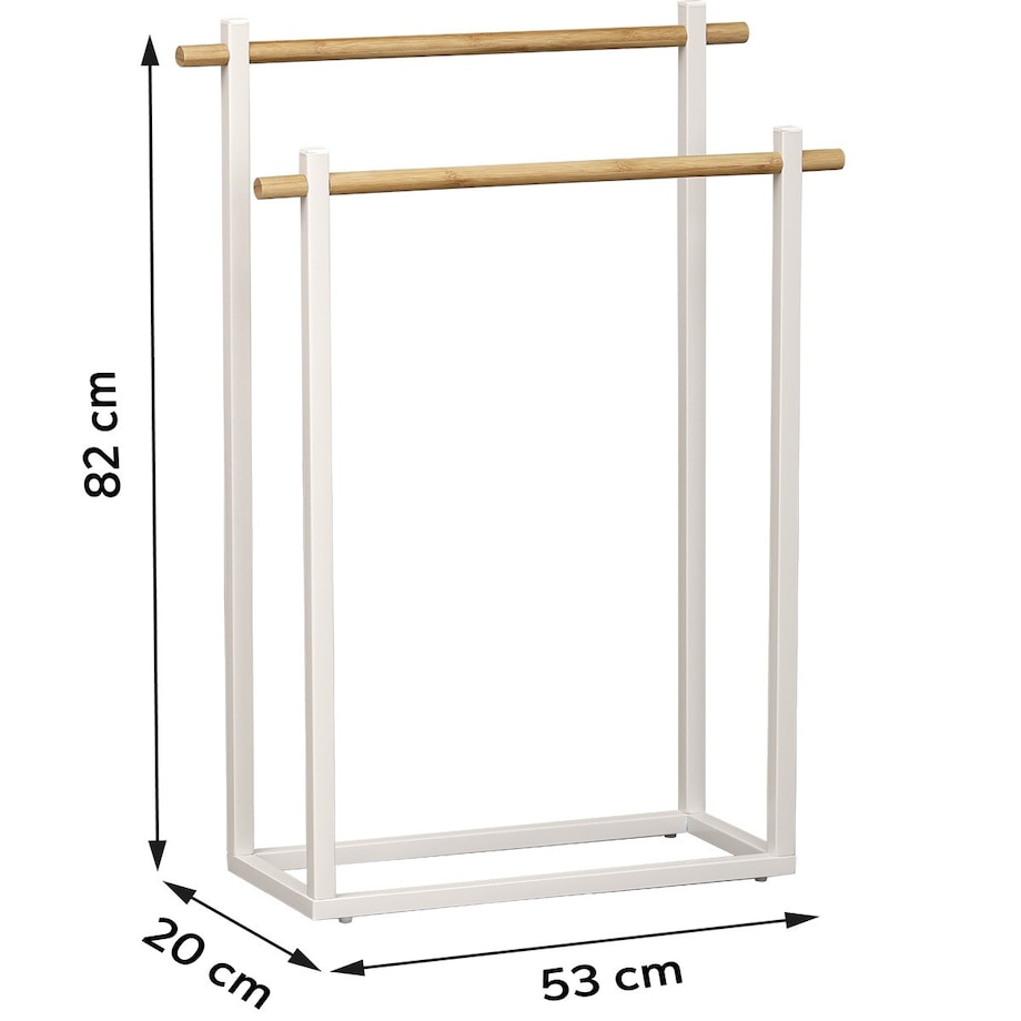 Stojak łazienkowy na ręczniki 82x53x20 cm ABOR biały