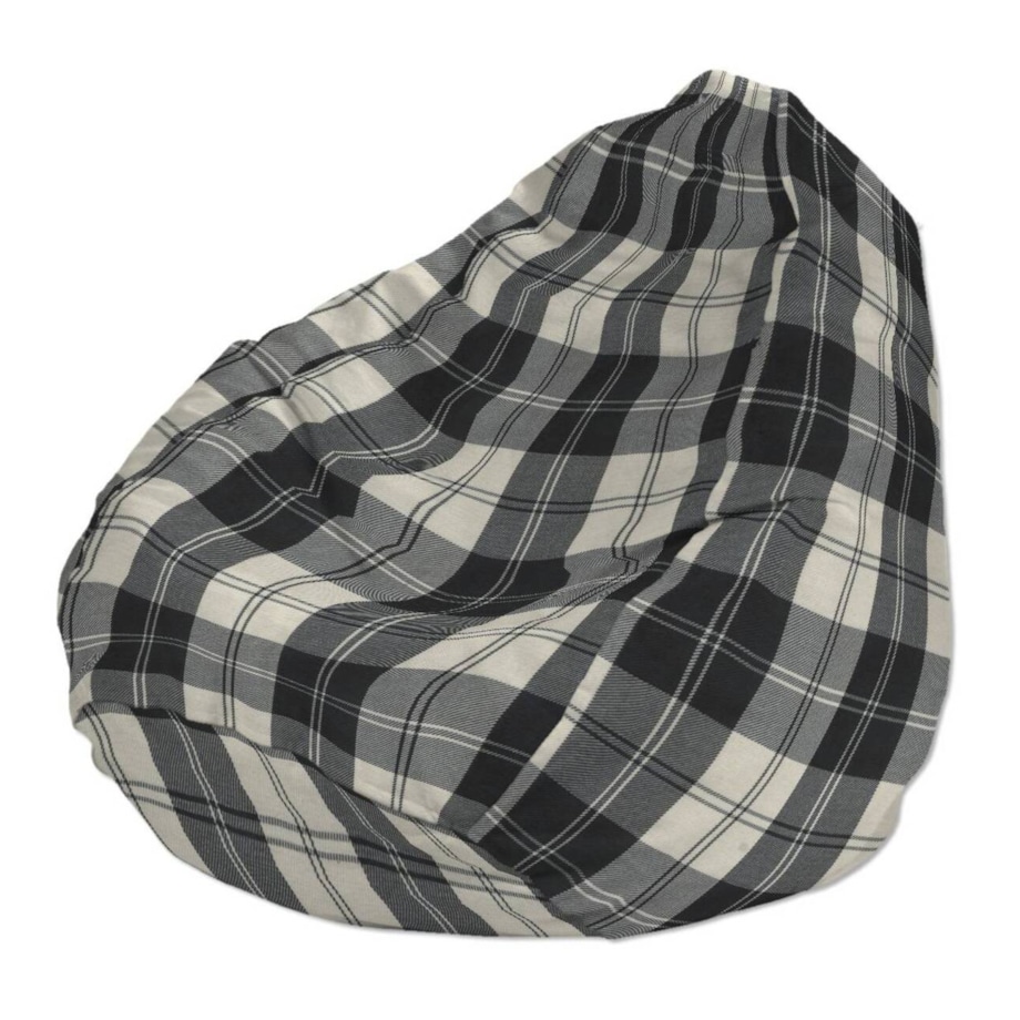 Worek do siedzenia, krata czarno-biała, Ø80 x 115 cm, Edinburgh