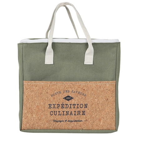 TORBA NA LUNCH Refreshing Cork 8L zielona design z korkiem