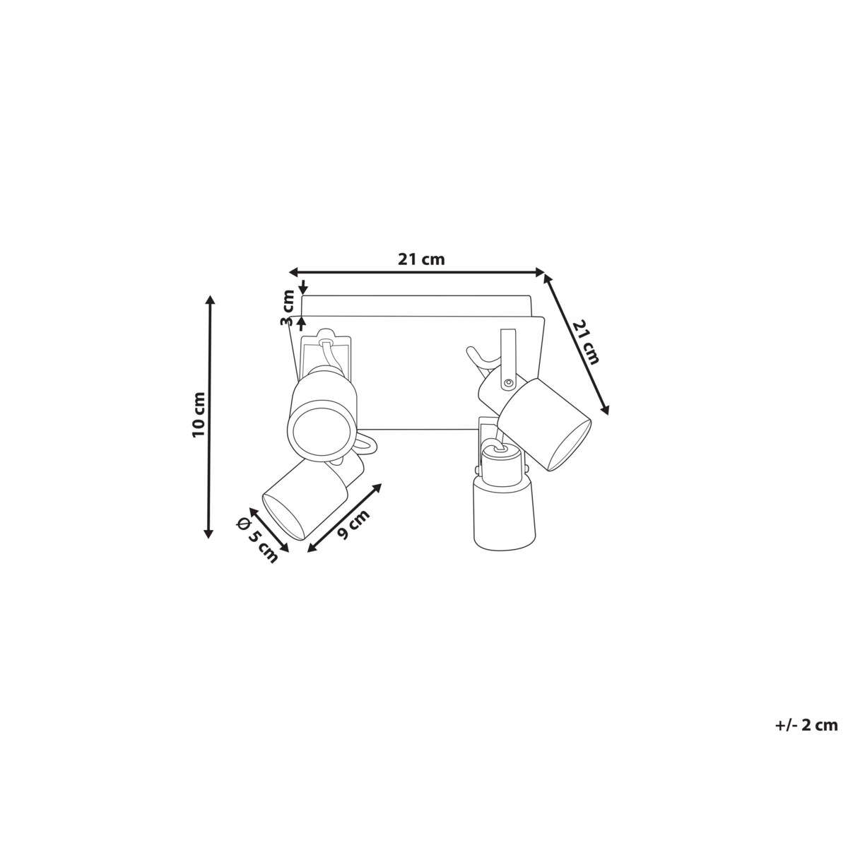 Lampa sufitowa 4-punktowa metalowa biała BONTE