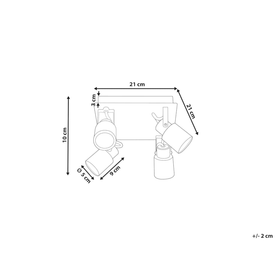 Lampa sufitowa 4-punktowa metalowa biała BONTE