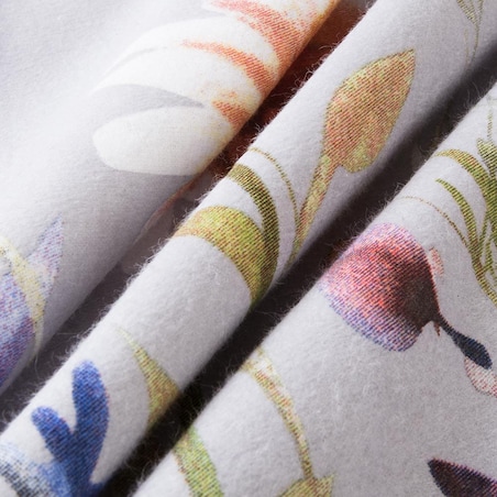 Pościel flanelowa 180x200 Florina Mist szara z kolorowymi kwiatami, Flanelove