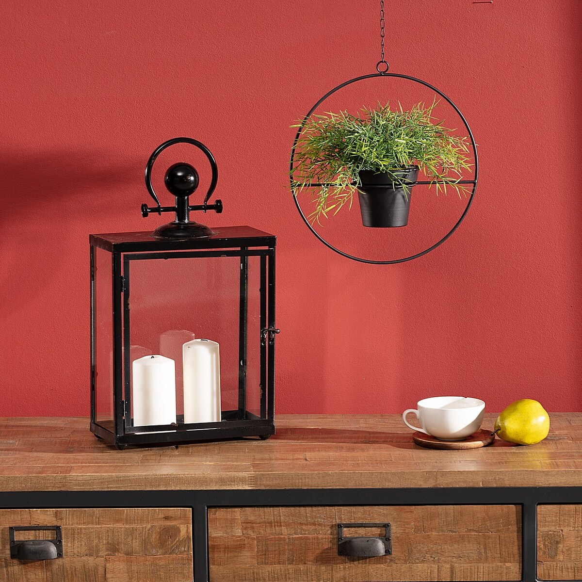 Lampion Colin Black, 26 x 15 x 48 cm