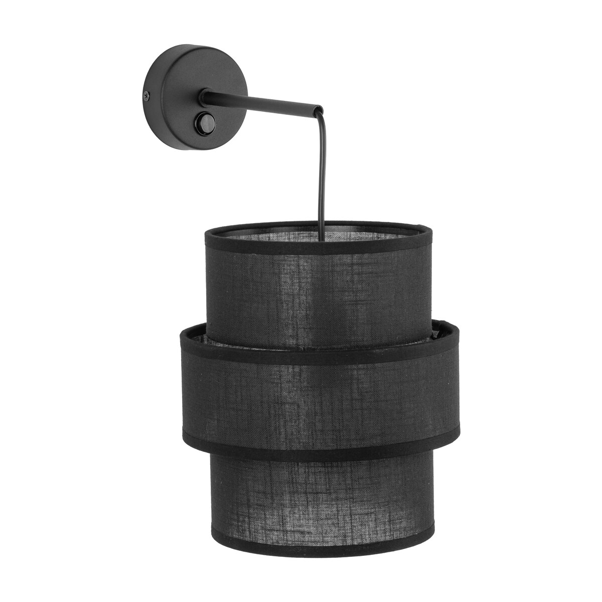 Kinkiet z włącznikiem CALISTO BLACK 5955 TK Lighting czarny E27 nowoczesna lampa ścienna do sypialni i salonu