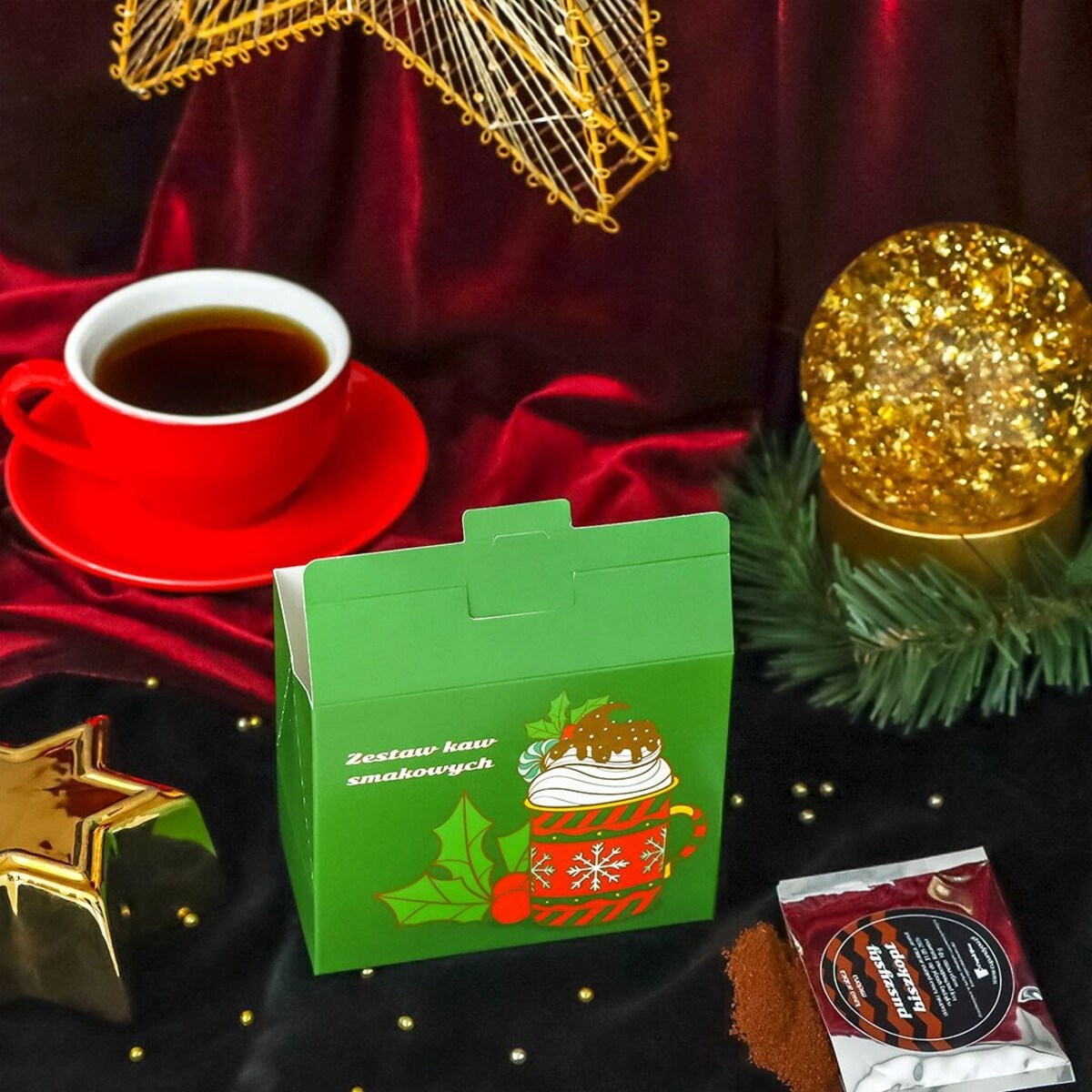 MAŁY ZESTAW PREZENTOWY 5 SMAKÓW KAWY AROMATYZOWANE MIELONE MIX PREZENT UPOMINEK POD CHOINKĘ NA ŚWIĘTA GWIAZDKĘ MIKOŁAJA BOŻE NARODZENIE DLA KOBIETY FACETA MĘŻCZYZNY