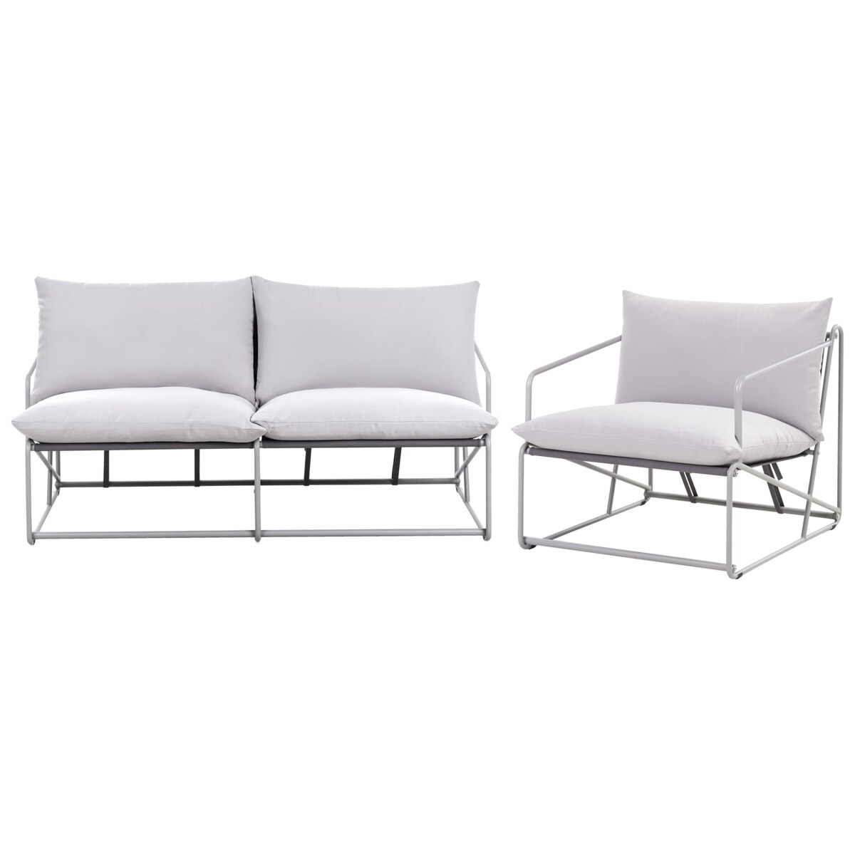 Zestaw ogrodowy dla 3 osób PONTE Metal Szary