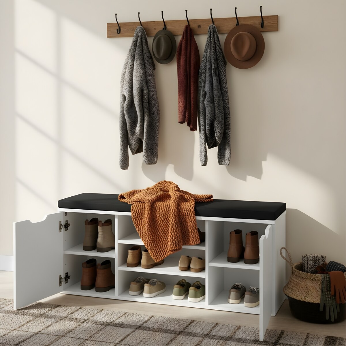 Szafka na buty z siedziskiem PORTA, 103 x 30 x 46 cm