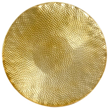 vidaXL Stolik kawowy z młotkowanego aluminium, 70x30 cm, mosiądz