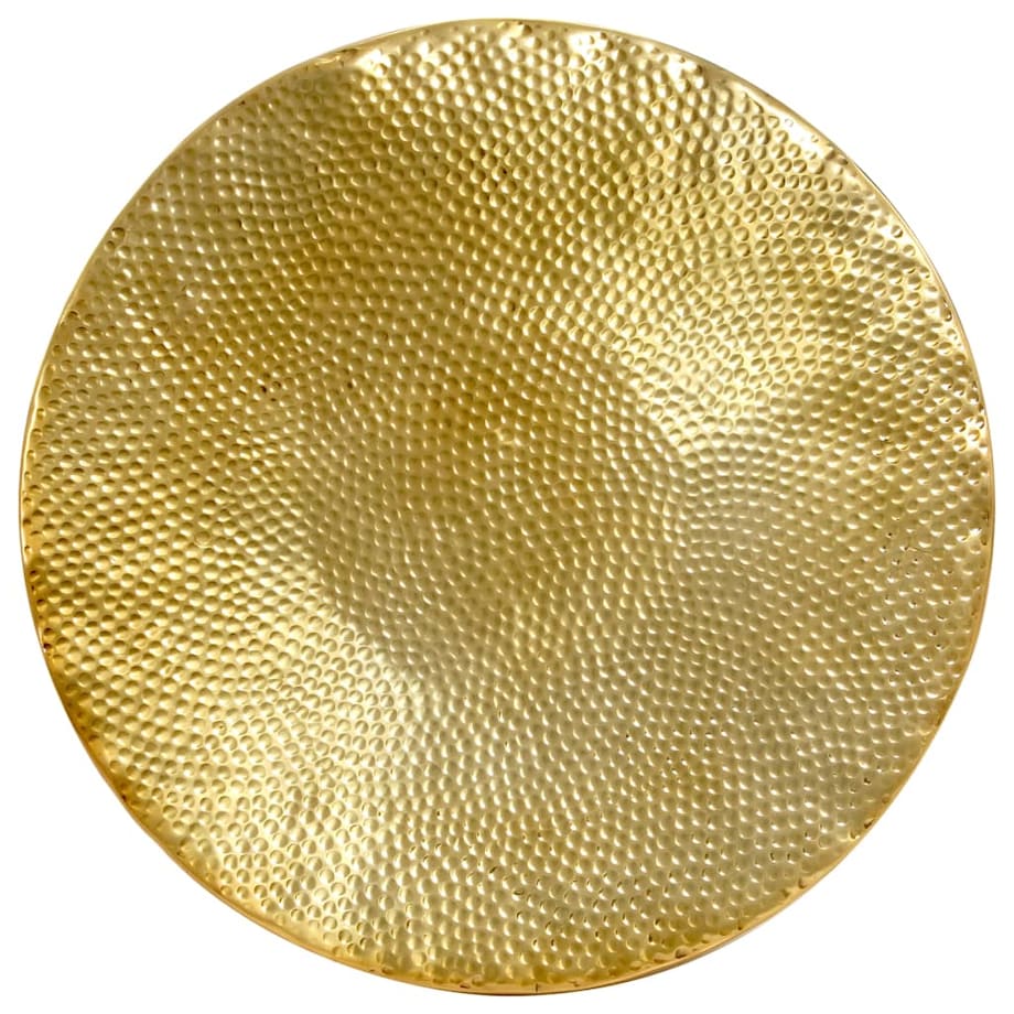 vidaXL Stolik kawowy z młotkowanego aluminium, 70x30 cm, mosiądz