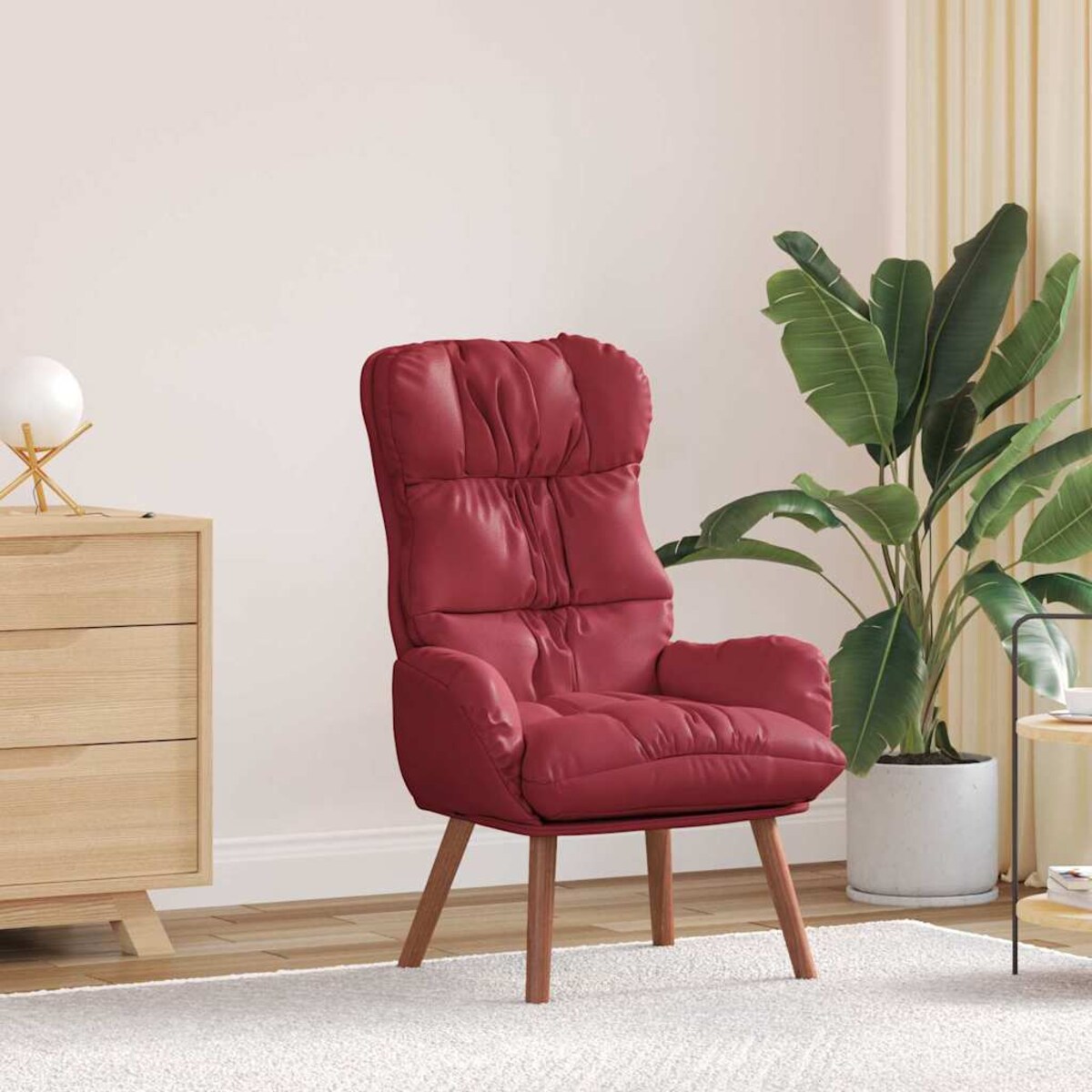 vidaXL Fotel relaksacyjny czerwone wino 69 x 74 x 93 cm