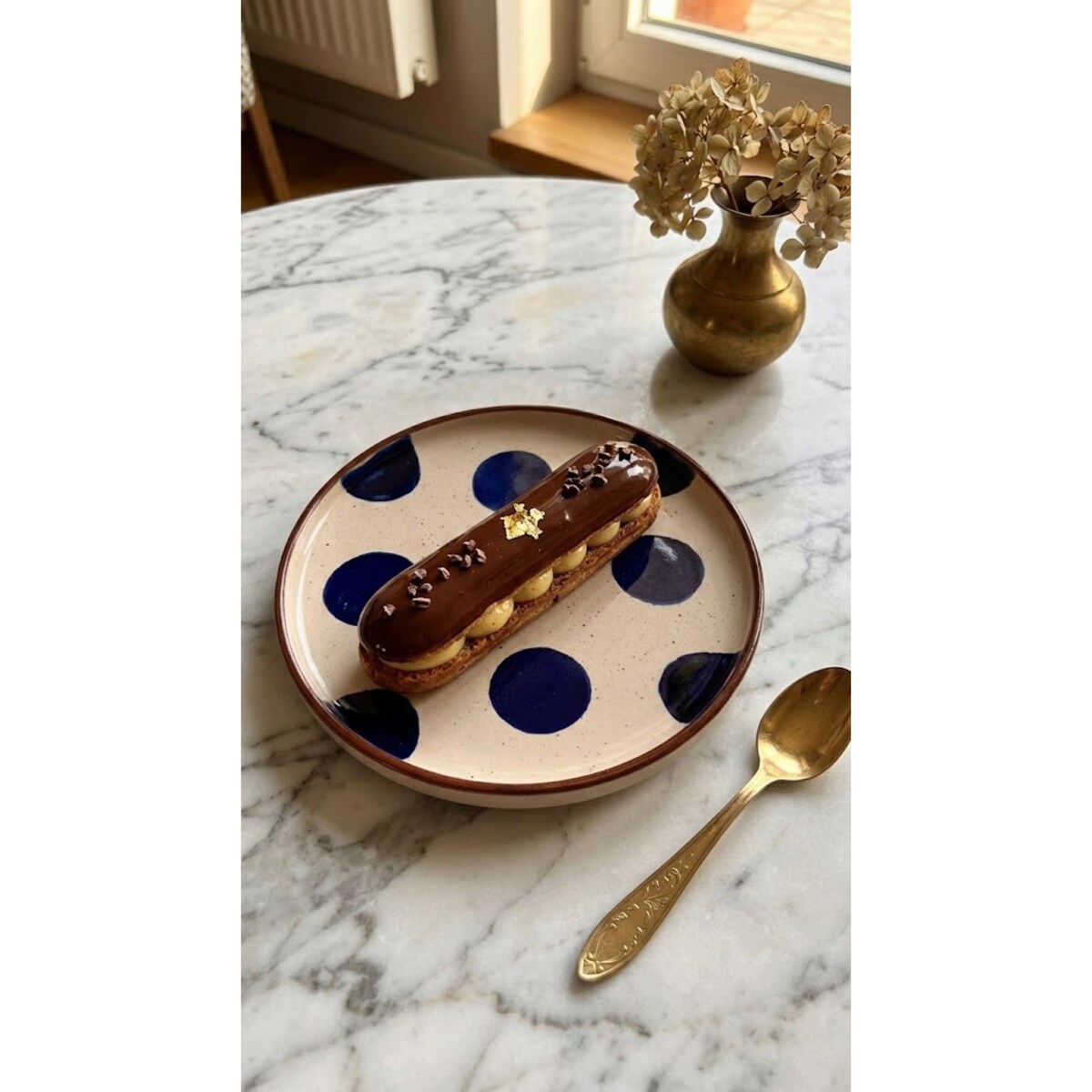 TALERZ DESEROWY W KROPKI 20cm CERAMICZNY TALERZYK SERWIS NA SZTUKI CIASTO