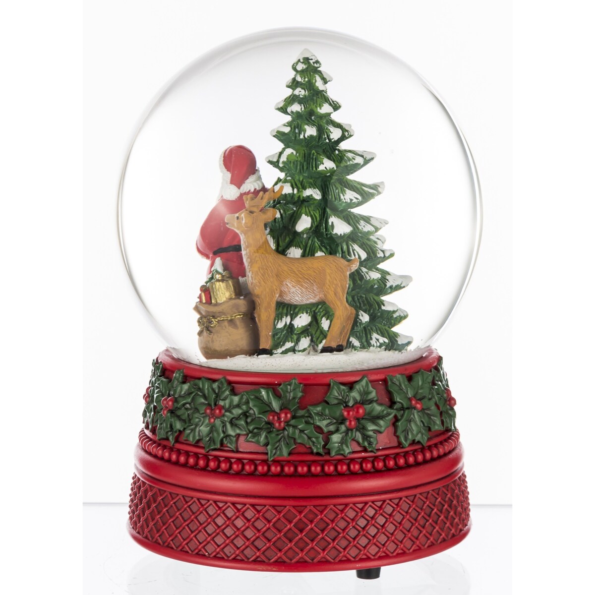 Szklana kula śnieżna z pozytywką 16,5x9x8,5 cm SANTA