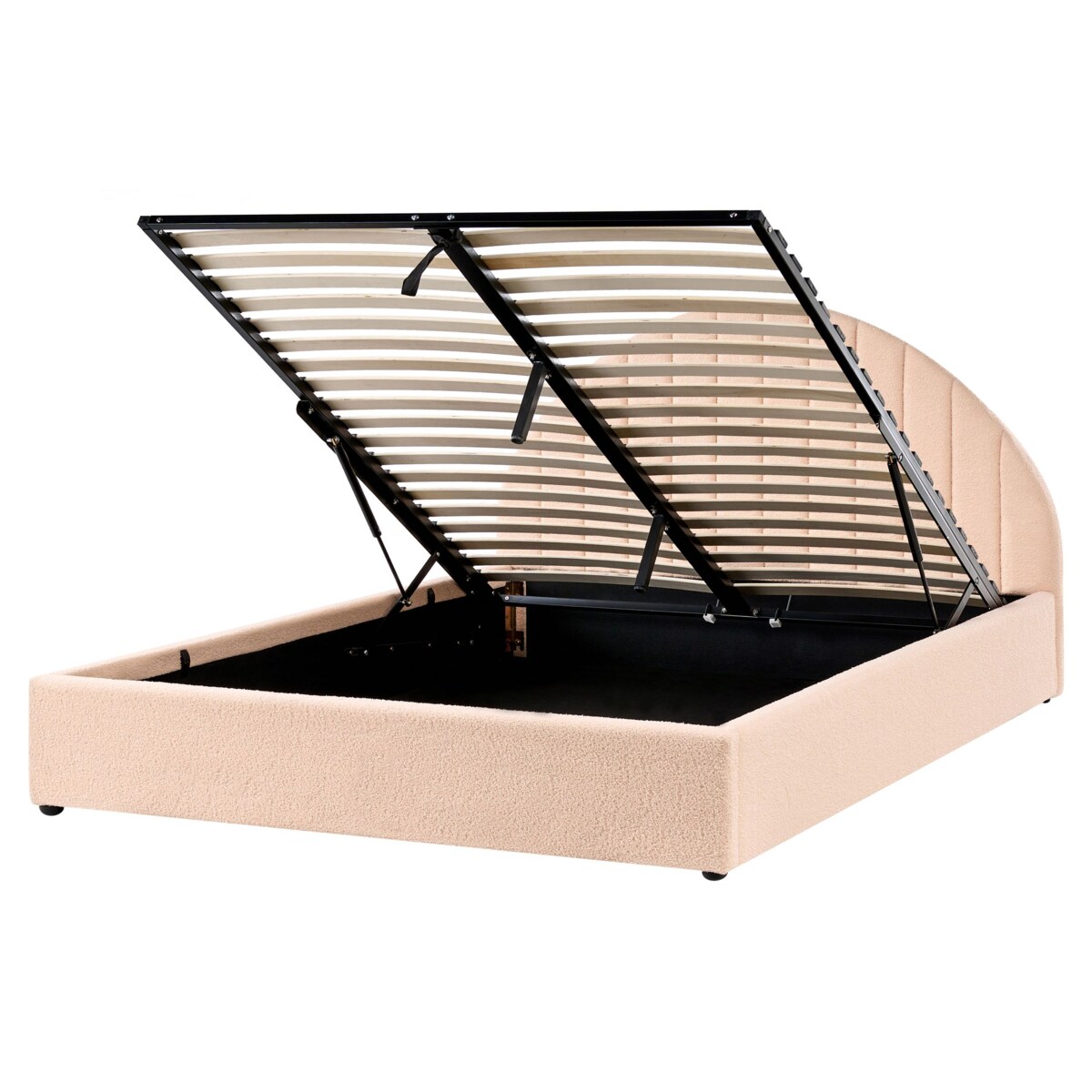 Łóżko z pojemnikiem Boucle CHADENET 160 x 200 cm Brzoskwiniowy