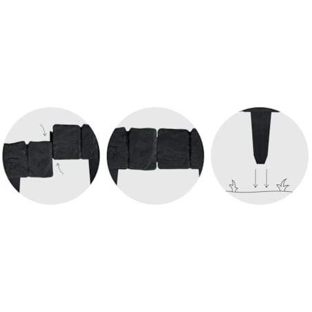 Palisada ogrodowa obrzeże ogrodowe trawnikowe czarne Plonos tworzywo płotek 250 cm