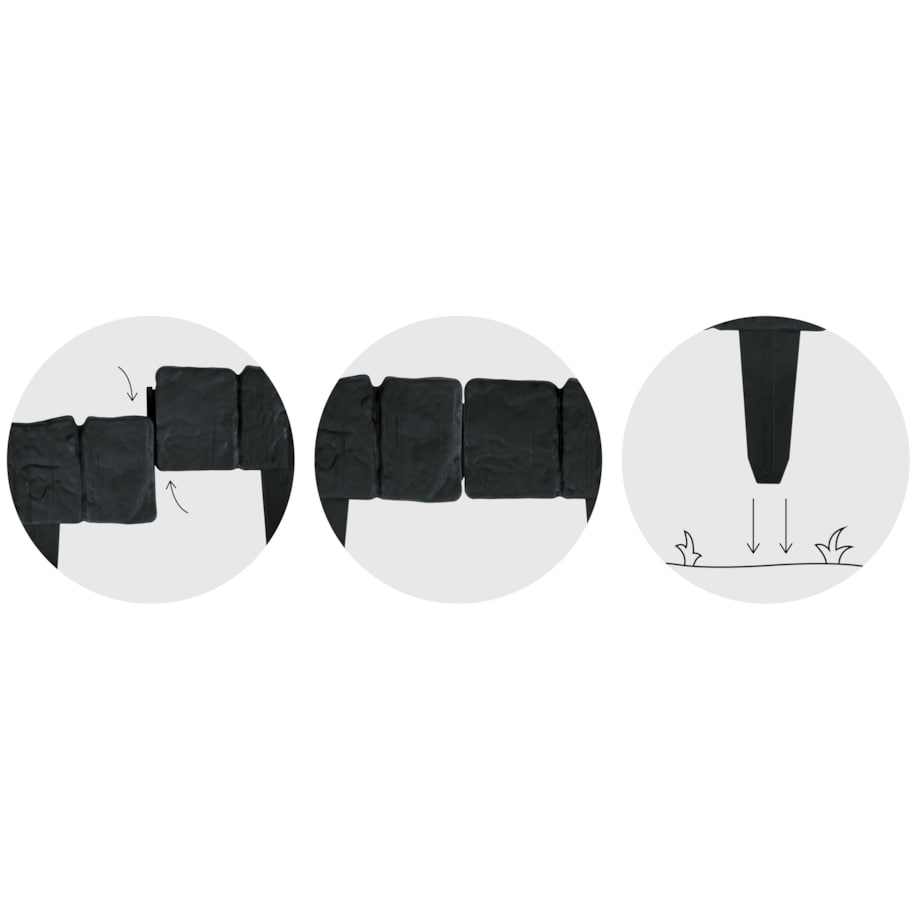 Palisada ogrodowa obrzeże ogrodowe trawnikowe czarne Plonos tworzywo płotek 250 cm