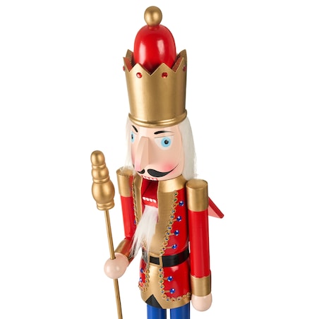 Figurka dekoracyjna MALARAN 90 cm Dziadek do orzechów Czerwony