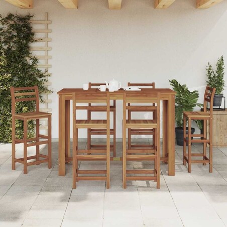 vidaXL Stolik barowy z litego drewna akacjowego, 150 x 70 x 105 cm