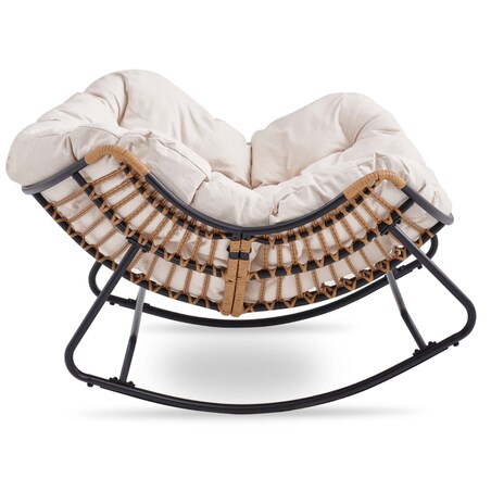 Fotel Leżak Ogrodowy Bujany Bujak Leżanka Do Salonu Na Taras ELTON Beż