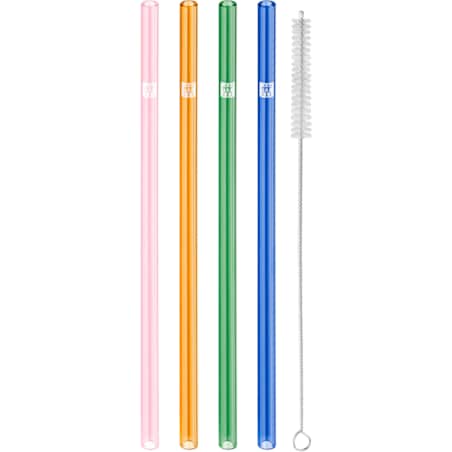 Zestaw 4 szklanych słomek prostych Zwilling Sorrento - Wielokolorowy