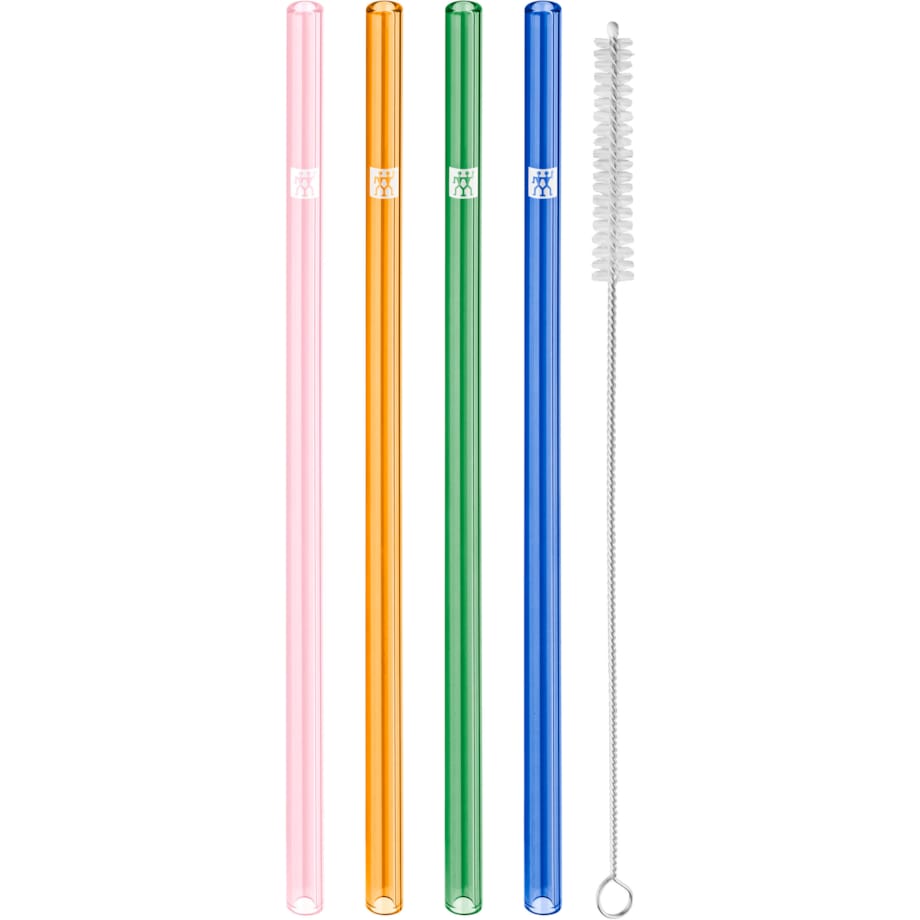 Zestaw 4 szklanych słomek prostych Zwilling Sorrento - Wielokolorowy