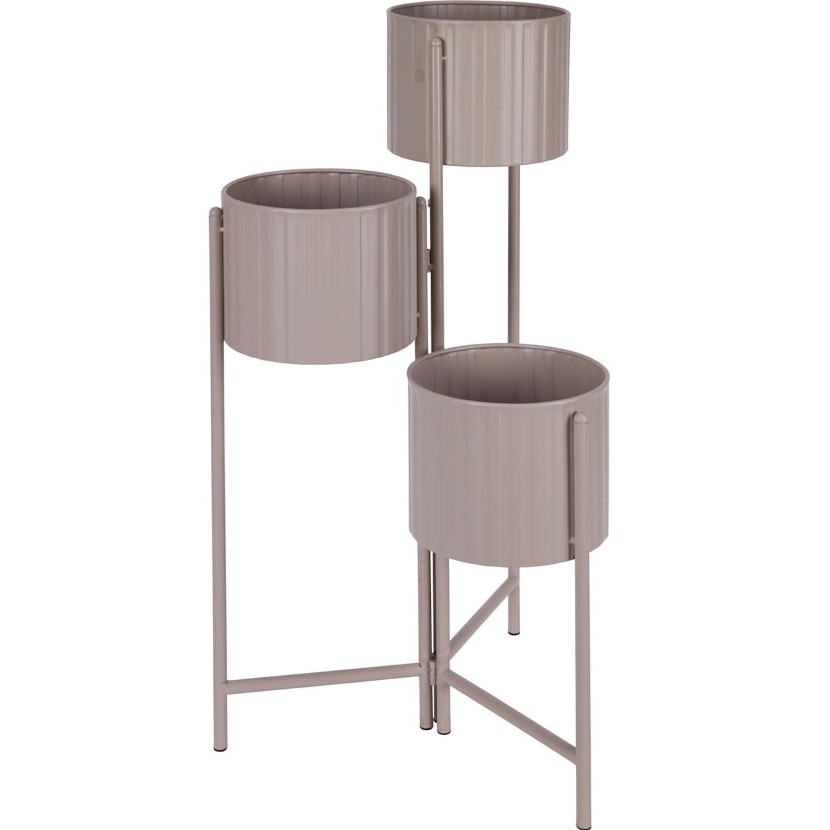 Kwietnik metalowy loftowy z 3 osłonkami 68x29x39 cm NARDO taupe