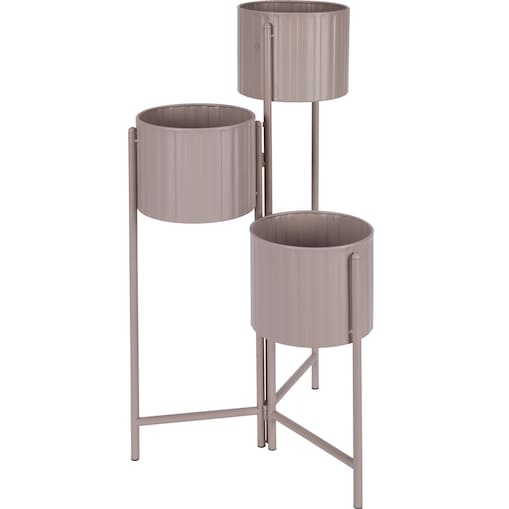 Kwietnik metalowy loftowy z 3 osłonkami 68x29x39 cm NARDO taupe