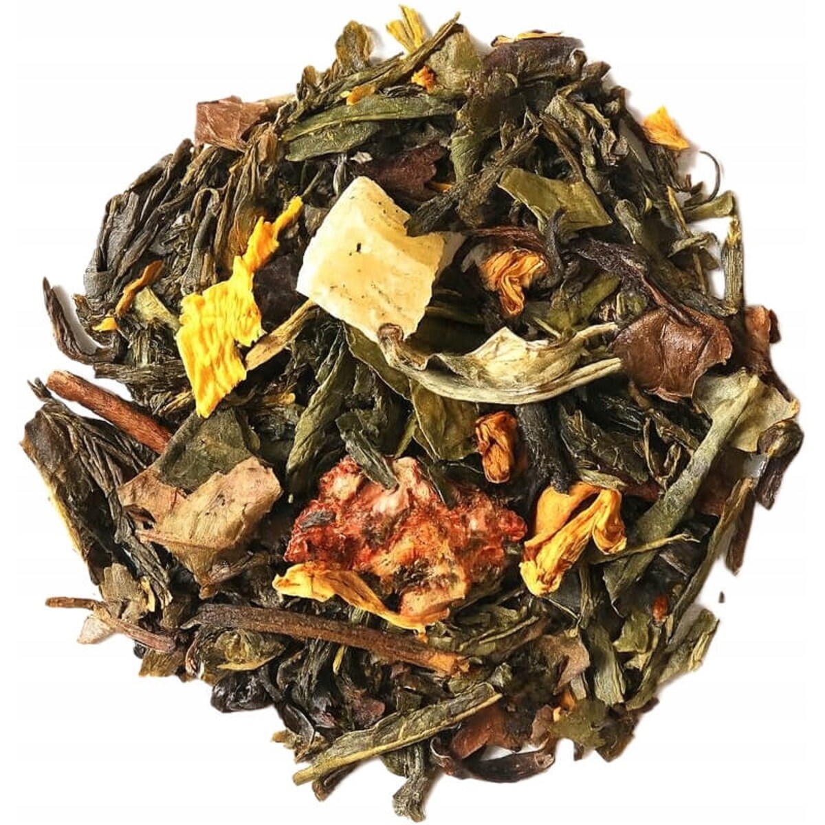 Herbata zielona WOLNOŚĆ premium truskawki ananas kwiat słonecznika 120g - herbata liściasta sypana mieszanka napar susz