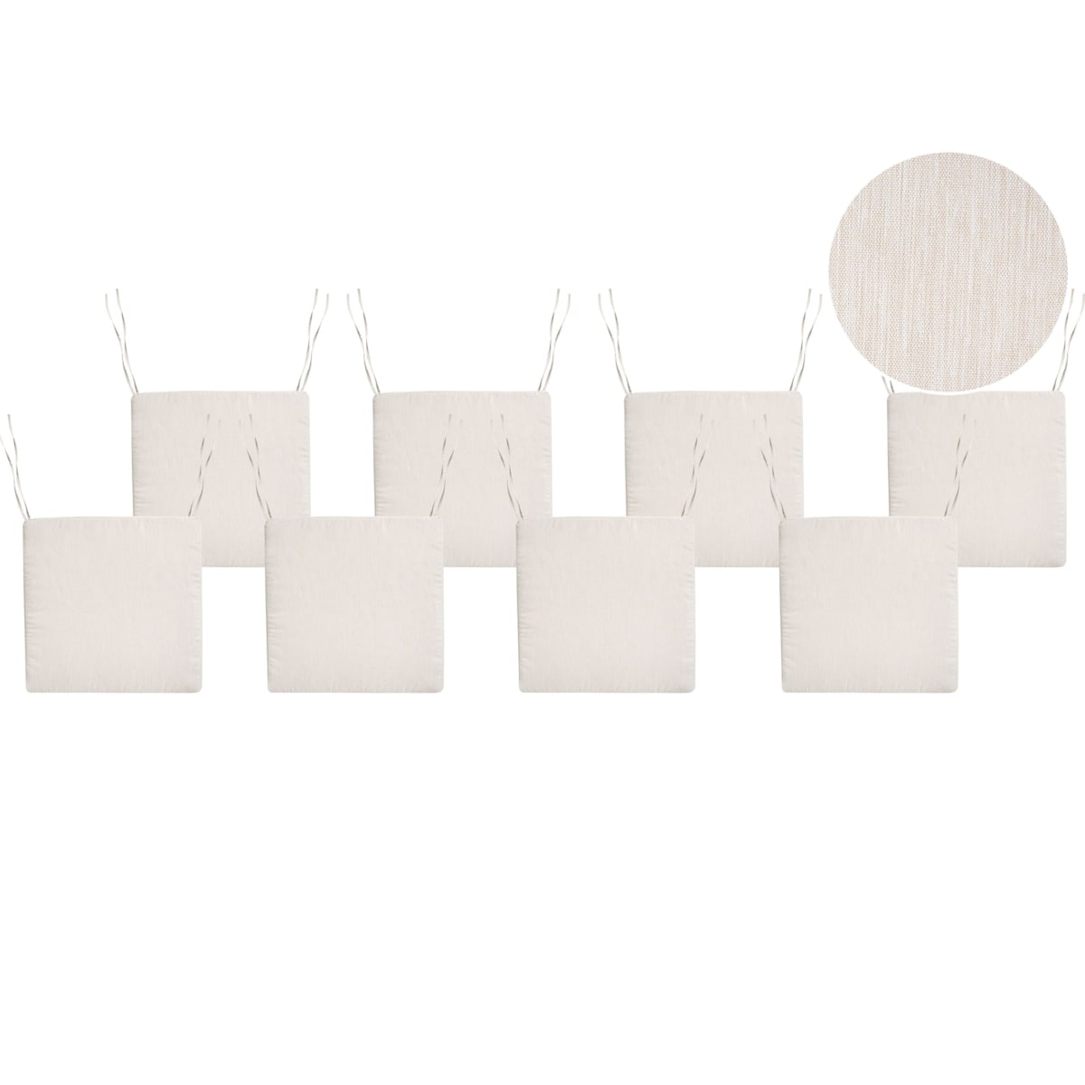 Zestaw 8 poduszek na krzesło ogrodowe SASSARI PREMIUM 46 x 46 cm Jasnobeżowy