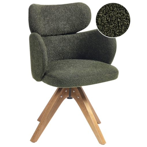 Krzesło do jadalni Obrotowy MARCY Boucle Ciemnozielony