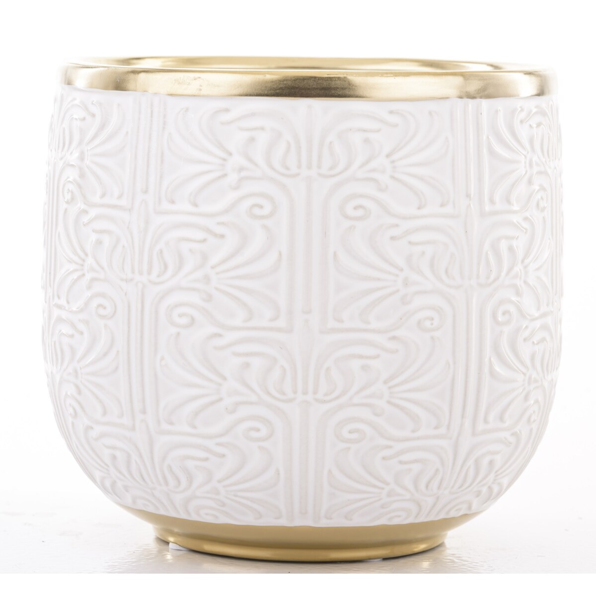 Osłonka ceramiczna biało-złota 16,5x17x17 cm TAKINKA