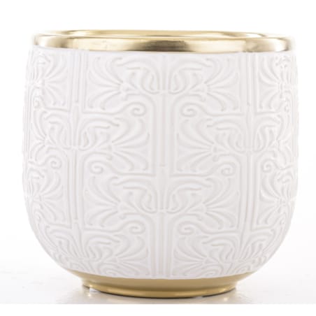 Osłonka ceramiczna biało-złota 16,5x17x17 cm TAKINKA