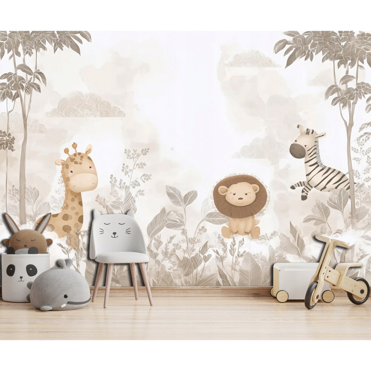 Fototapeta Dla Dzieci Na Flizelinie Dżungla Las Beżowy 250x175