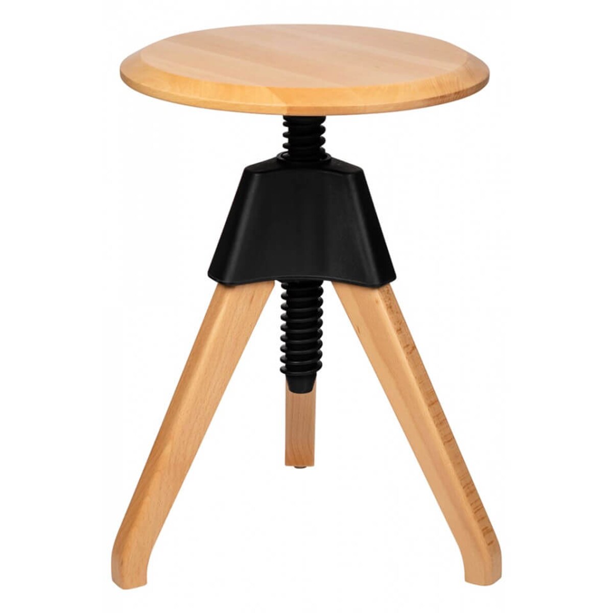 Drewniany taboret Jerry PW-017.CZARNY King Home regulowany czarny