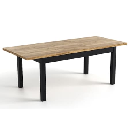 Stół rozkładany 80x140/180 dąb sonoma + nogi czarne